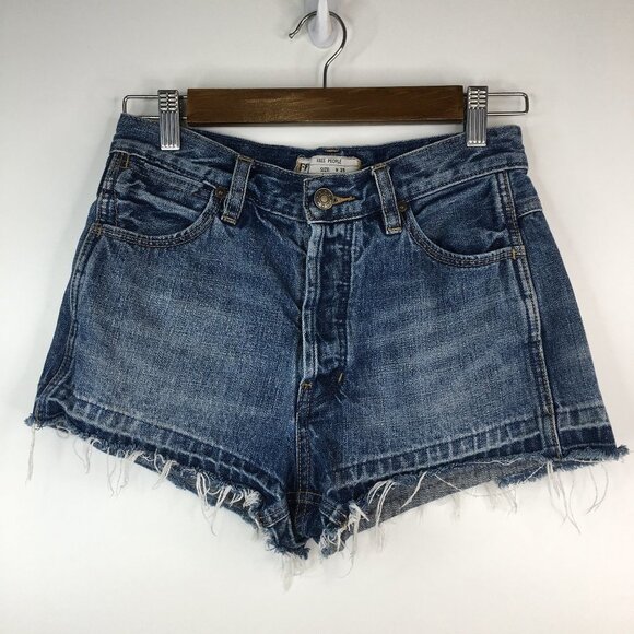 Free people button fly denim shorts size 25 - Picture 1 of 7